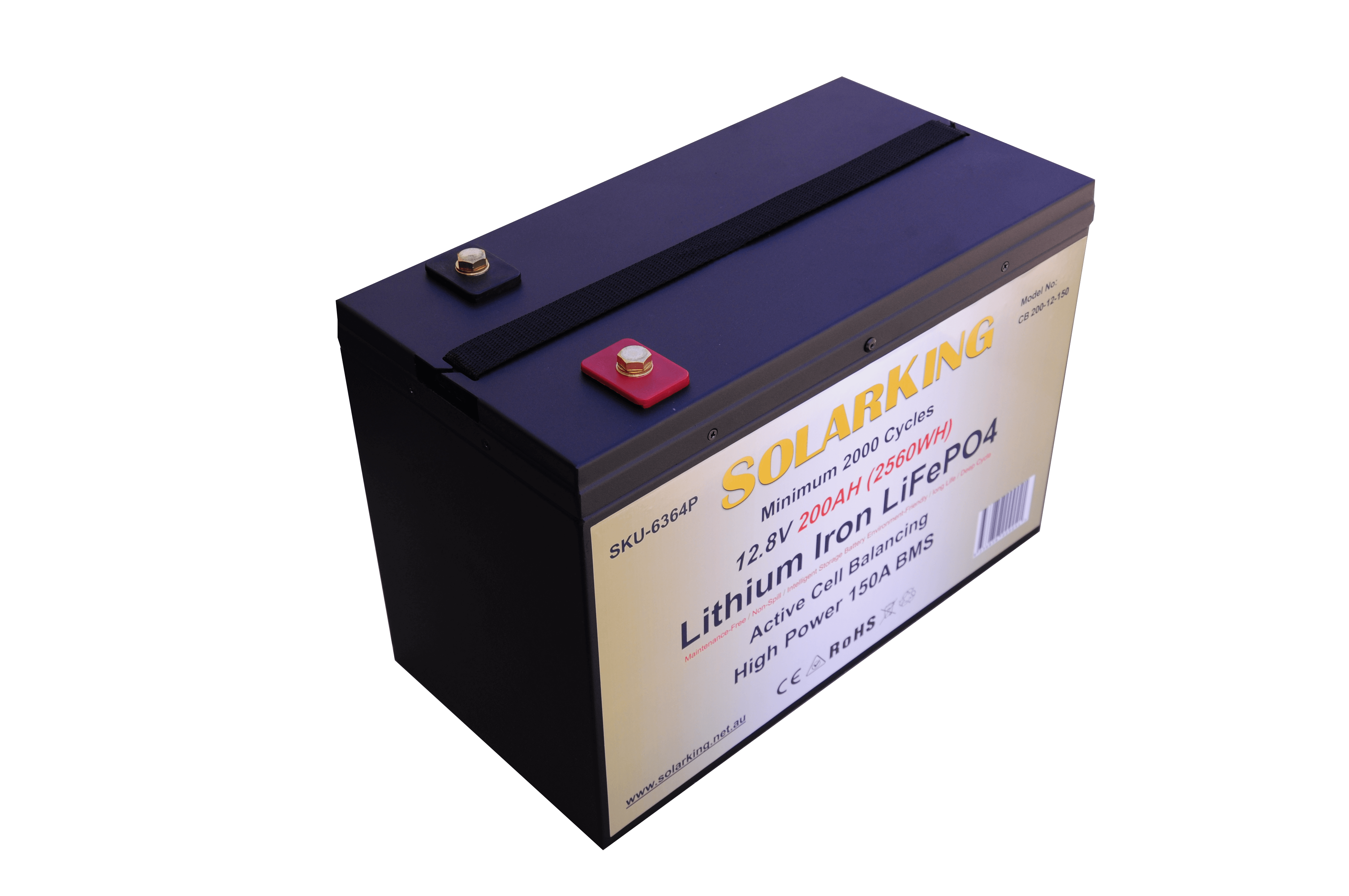 12.8V 200AH  Solarking Lithium Iron Battery Metal Case CB-200-12-150